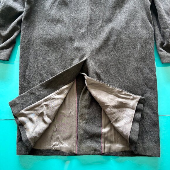 Vintage Racing Green Wool-Blend Grey Overcoat (Chest 44R) - Picture 11 of 16